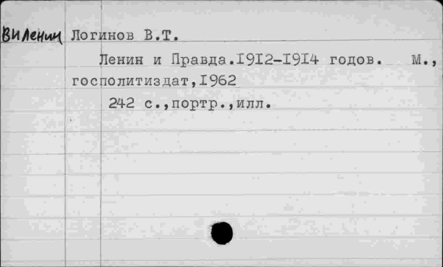 ﻿Логинов В.Т.
Ьенин и Правда.1912-1914 годов. М., госполитиздат,1962
242 с.,портр.,илл.